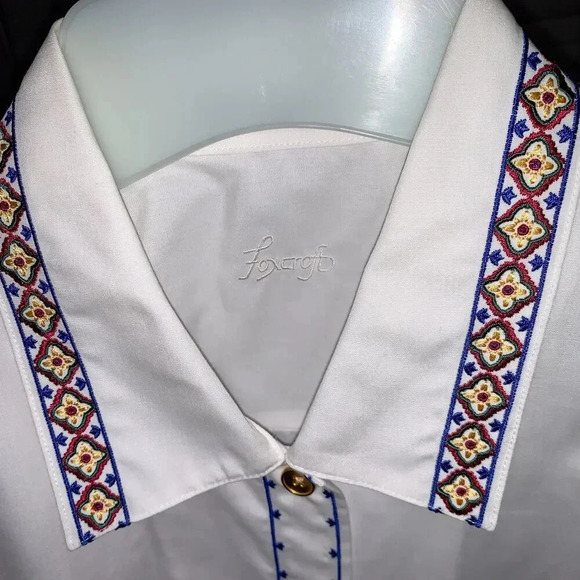 Women's FOXCROFT formal shirt cotton office, work wear embroidered size 8 - Picture 7 of 7